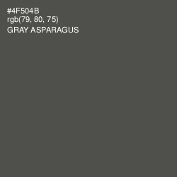 #4F504B - Gray Asparagus Color Image